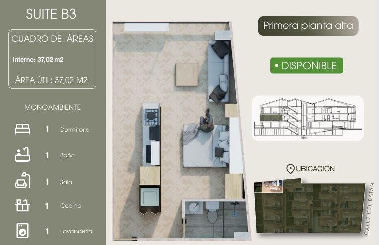 Monoambientes- Av 12 de Abril- Proyecto Alabes - Imagen 3