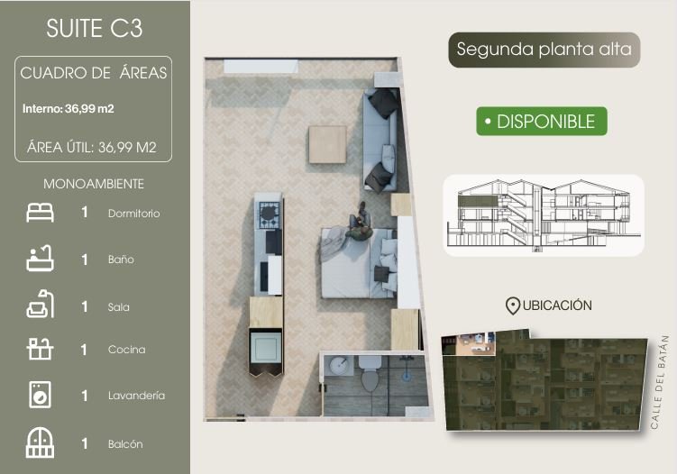 Monoambientes- Av 12 de Abril- Proyecto Alabes - Imagen 4